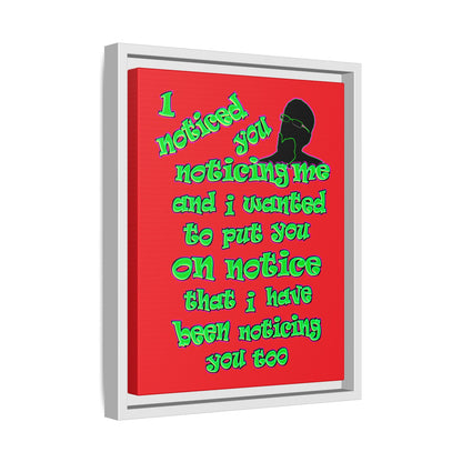 noticed you noticing - framed canvas art (red)