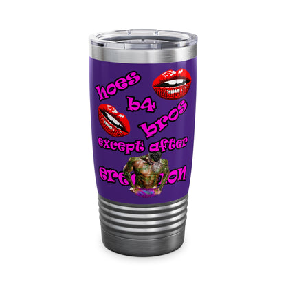 hoes b4 bros - Ringneck Tumbler, 20oz (purple)