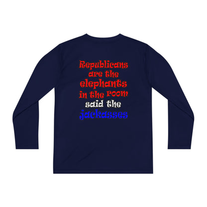 donkeys and elephants - Youth Long Sleeve Competitor Tee