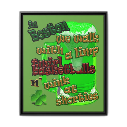 celtics logo - framed canvas art (green)