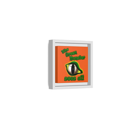 green monster - framed canvas art (orange)