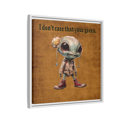 I don't care that your green - framed canvas art (brown papyrus)