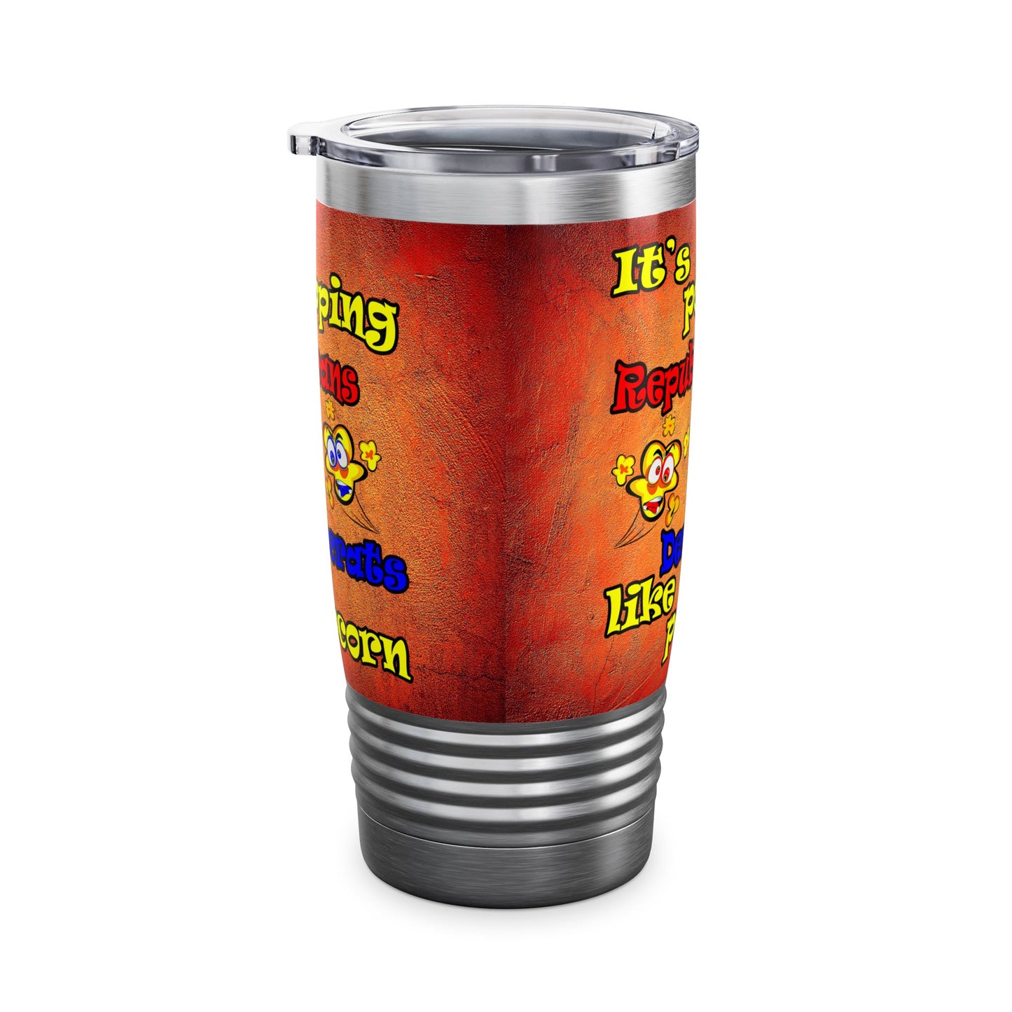 popping like popcorn - Ringneck Tumbler, 20oz (burnt orange)