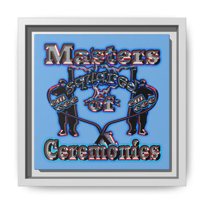 em cee squared - framed canvas art (light blue)