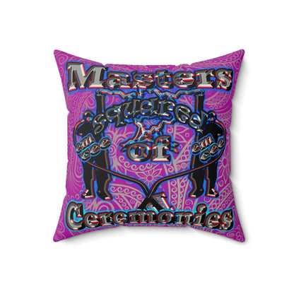 em cee squared - Faux Suede Square Pillow - (pink swirl)