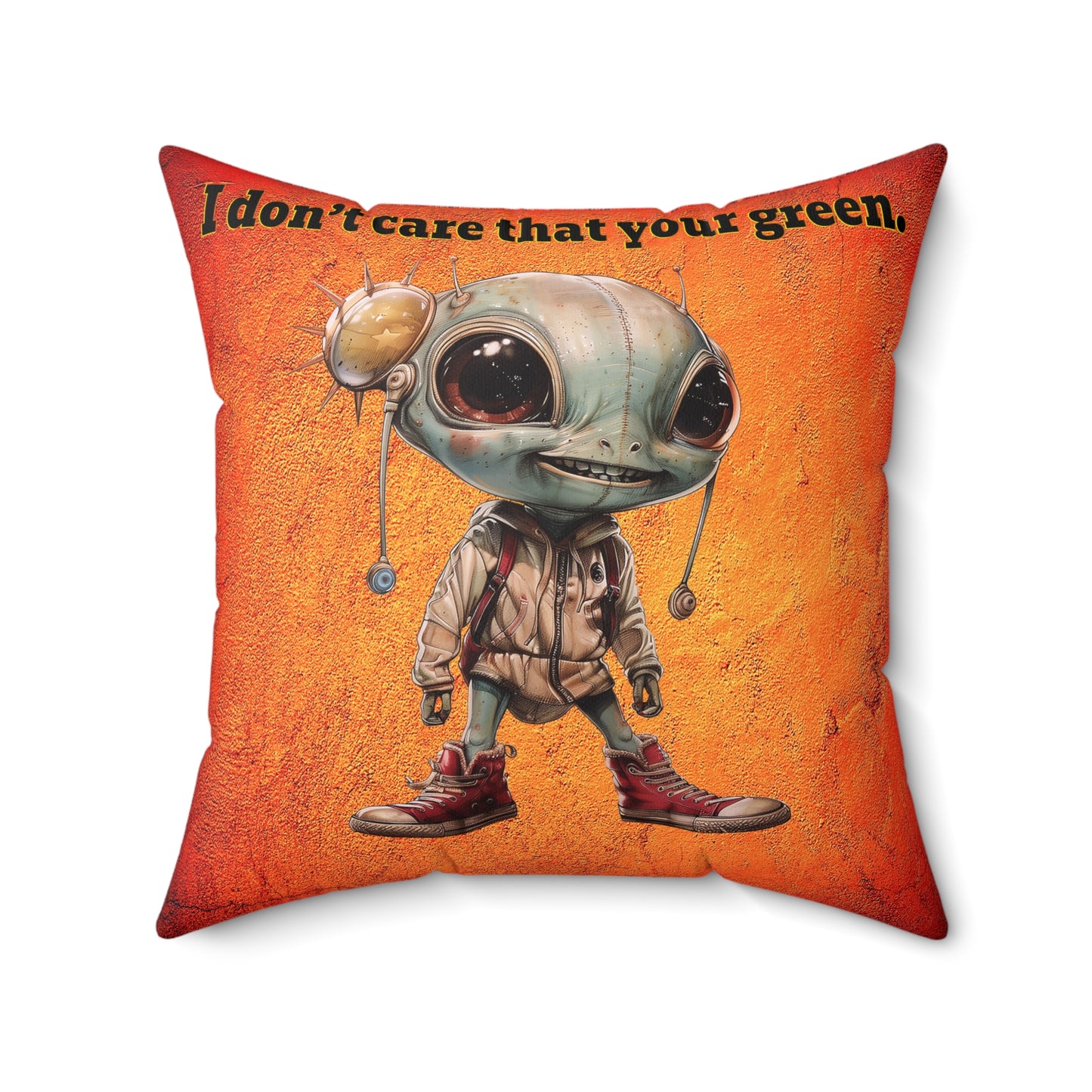 I don't care that your grey - Spun Polyester Square Pillow - (burnt orange)