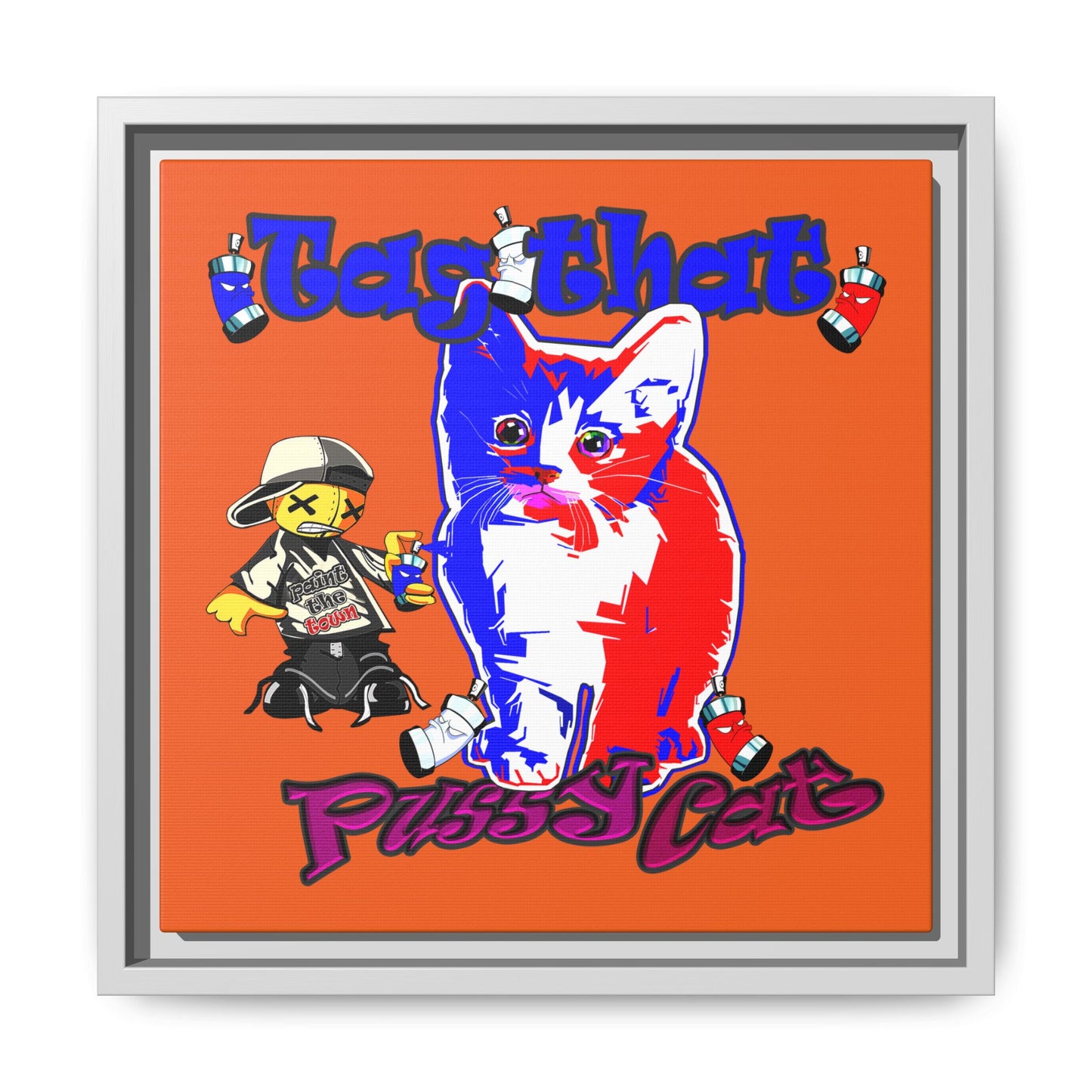 tag that - framed canvas art (orange)