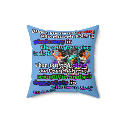 doggystyle - Spun Polyester Square Pillow - (light blue)