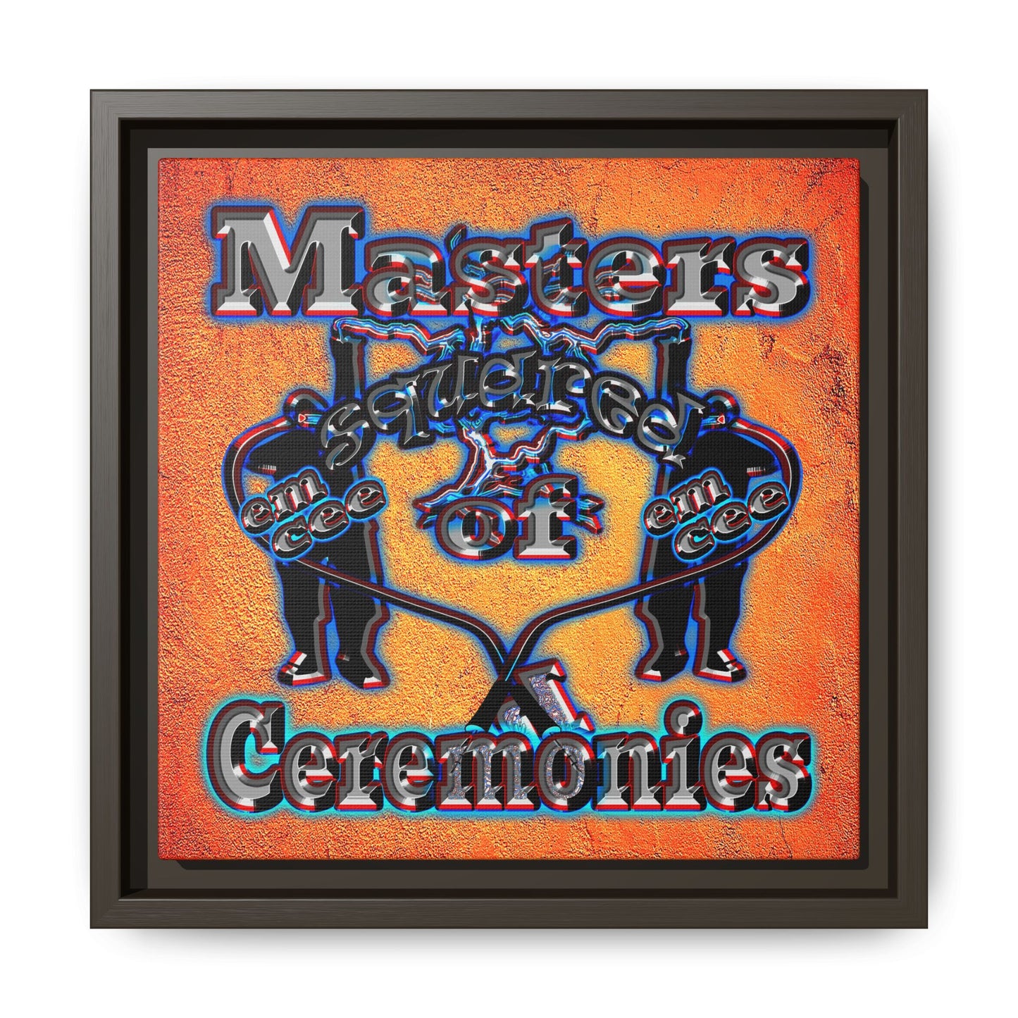 em cee squared - framed canvas art (burnt orange)