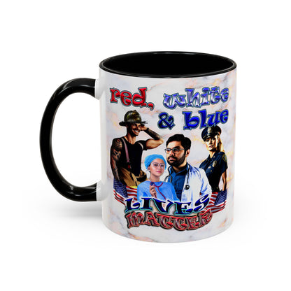 rw&b lives matter - Accent Mug (white marble)