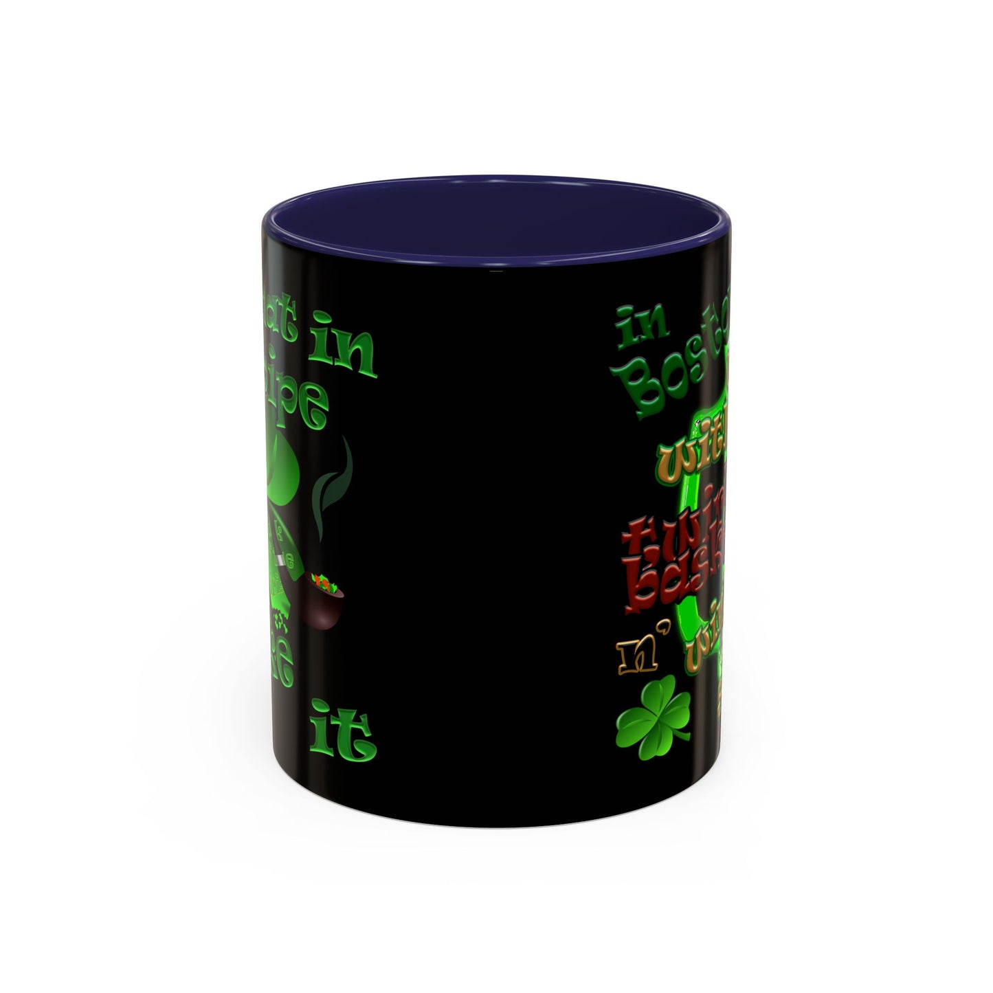 celtics logo - Accent Mug (black)