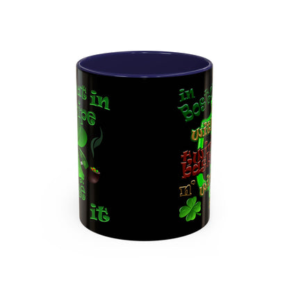 celtics logo - Accent Mug (black)