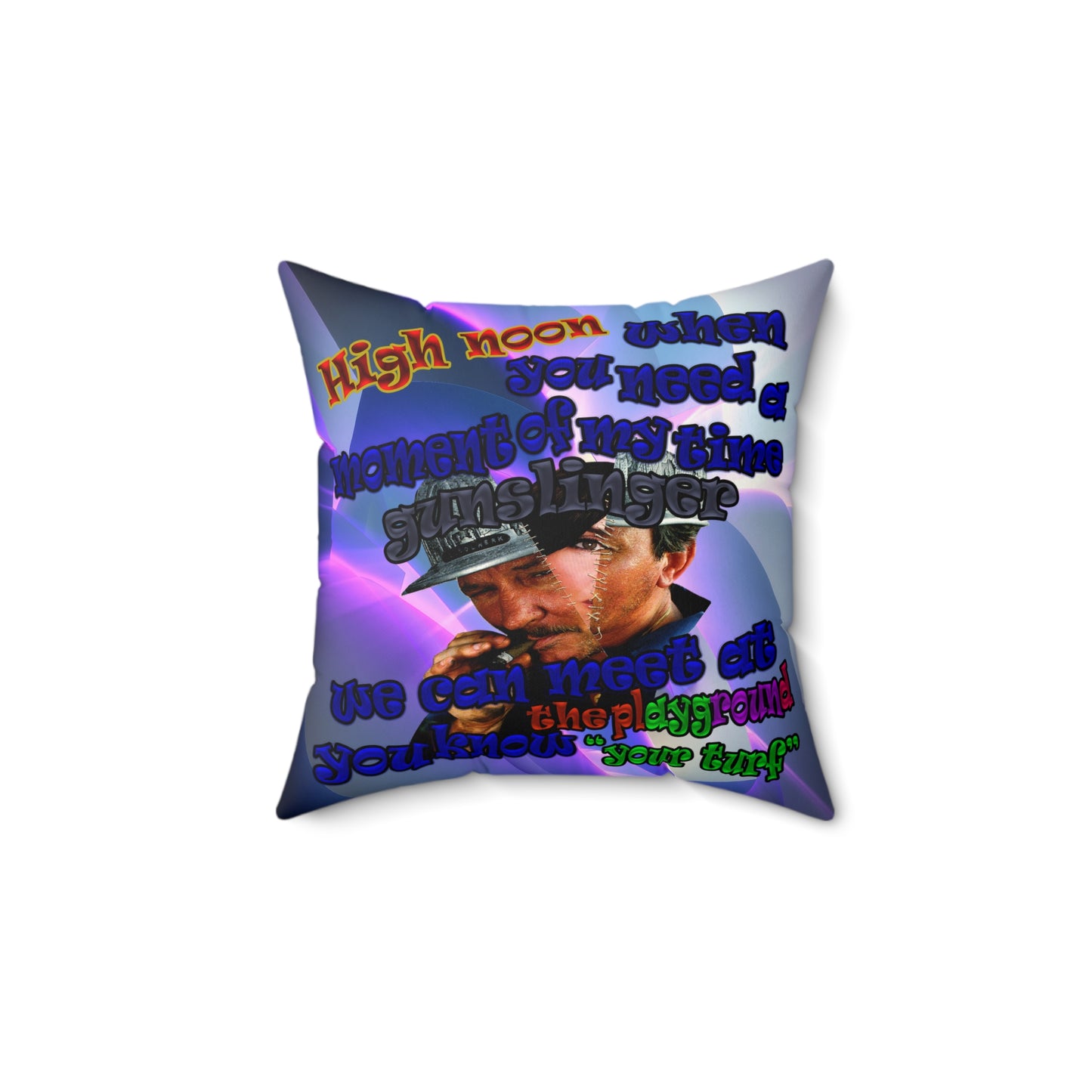 high noon - Spun Polyester Square Pillow - (grey-pink wave)