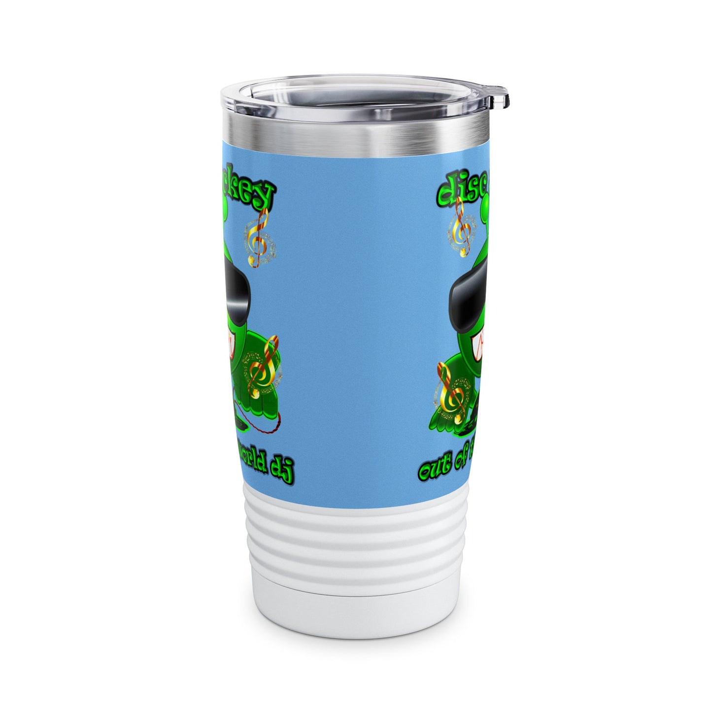 disc jockey - Ringneck Tumbler, 20oz (light blue)
