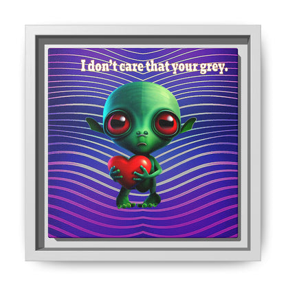I don't care that your grey - framed canvas art (purple wave)