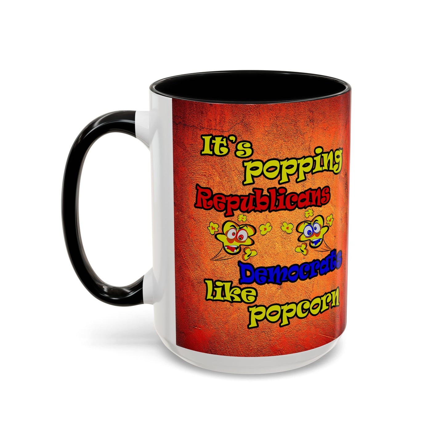 popping like popcorn - Accent Mug (burnt orange)