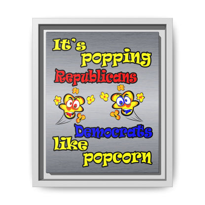 popping like popcorn - framed canvas art (brushed nickel)