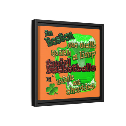 celtics logo - framed canvas art (crusta)