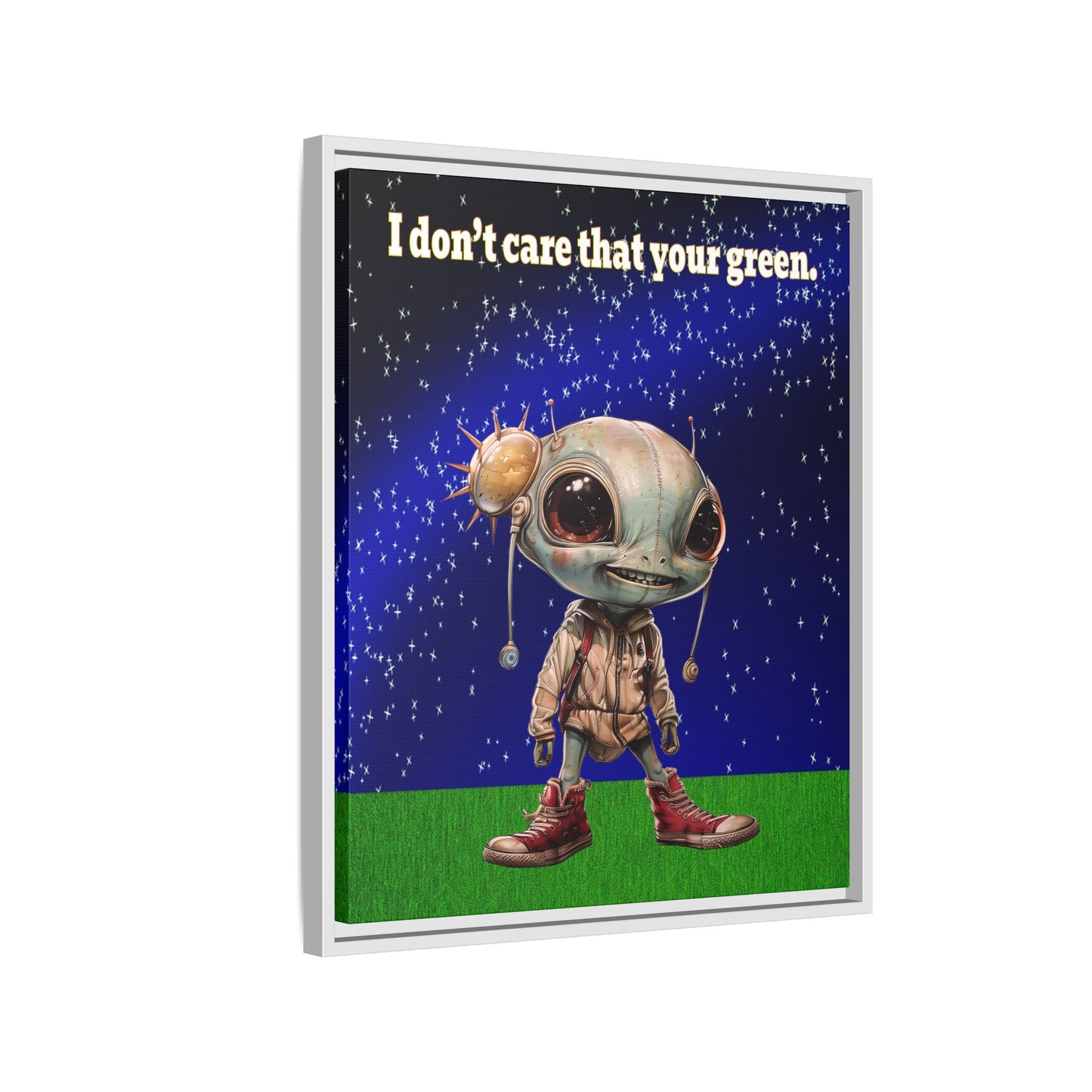 I don't care that your green - framed canvas art ('snoops' background)