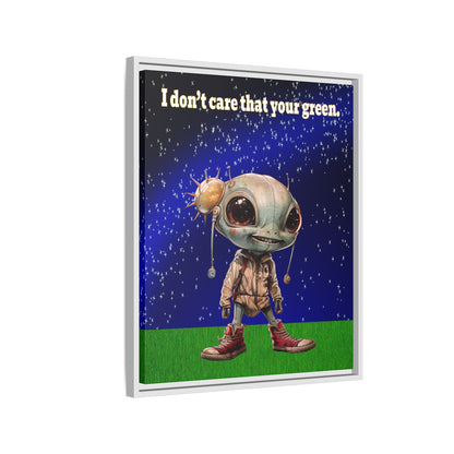 I don't care that your green - framed canvas art ('snoops' background)