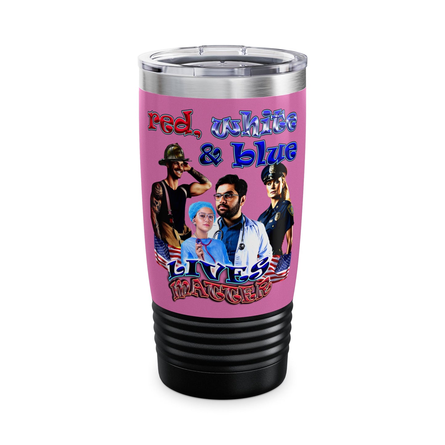 rw&b lives matter - Ringneck Tumbler, 20oz (light pink)