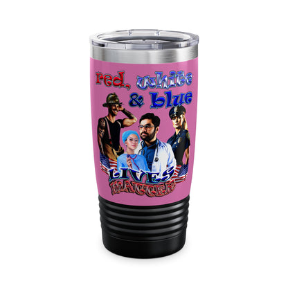 rw&b lives matter - Ringneck Tumbler, 20oz (light pink)