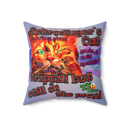 schrodinger's cat - Spun Polyester Square Pillow - (light blue-pink wave)