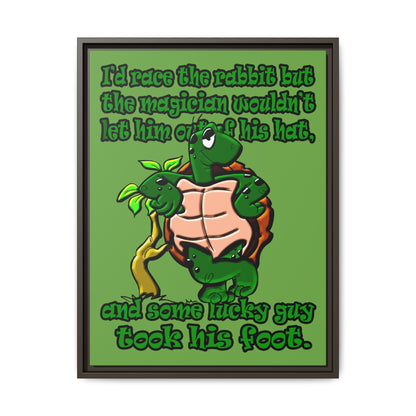 turtle race - framed canvas art (green)
