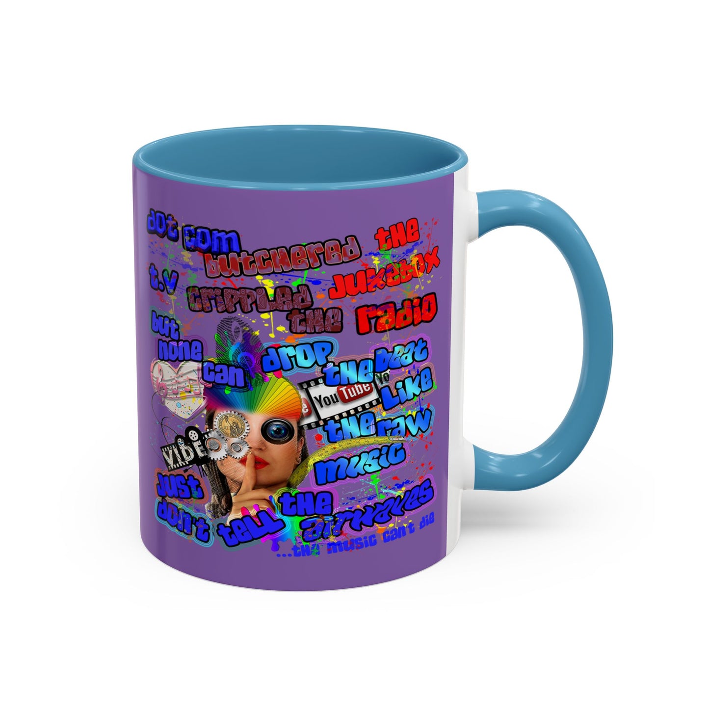 drop the beat - Accent Mug (light purple)