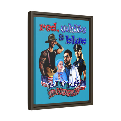 rw&b lives matter - framed canvas art (turquoise)