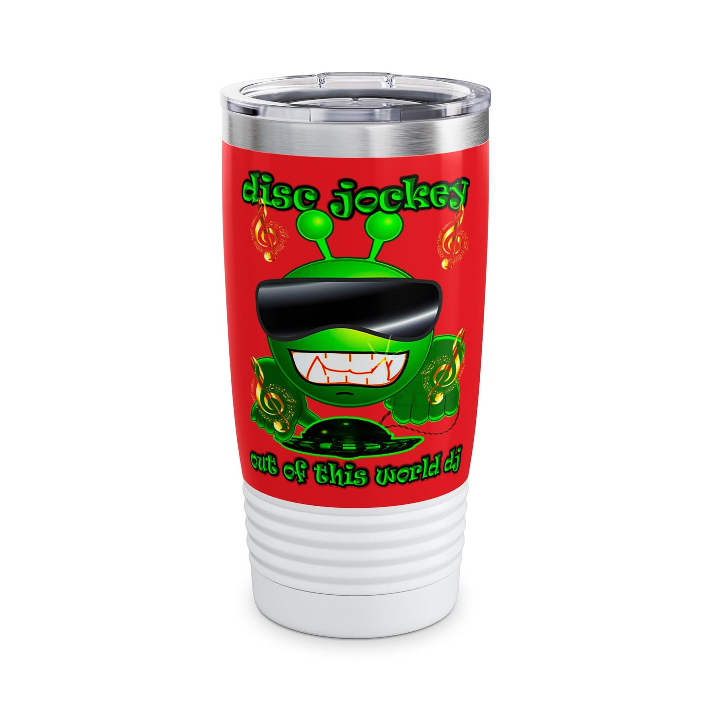 disc jockey - Ringneck Tumbler, 20oz (red)