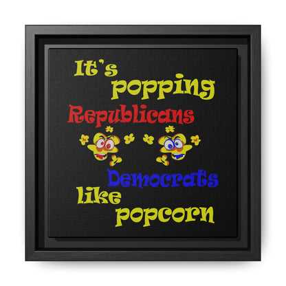 popping like popcorn - framed canvas art (black)