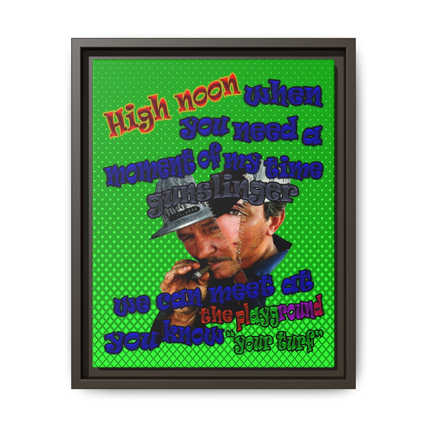 high noon - framed canvas art (logo green)