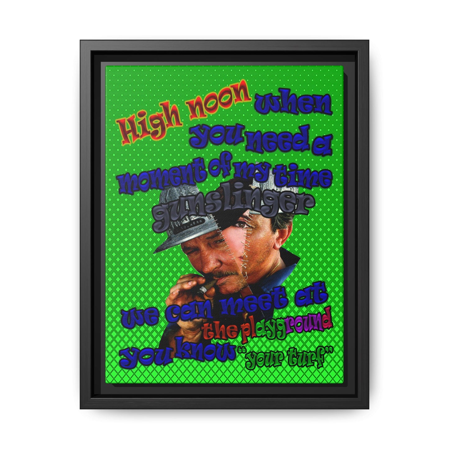 high noon - framed canvas art (logo green)