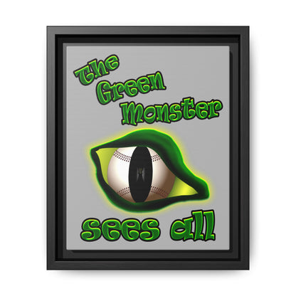 green monster - framed canvas art (light grey)