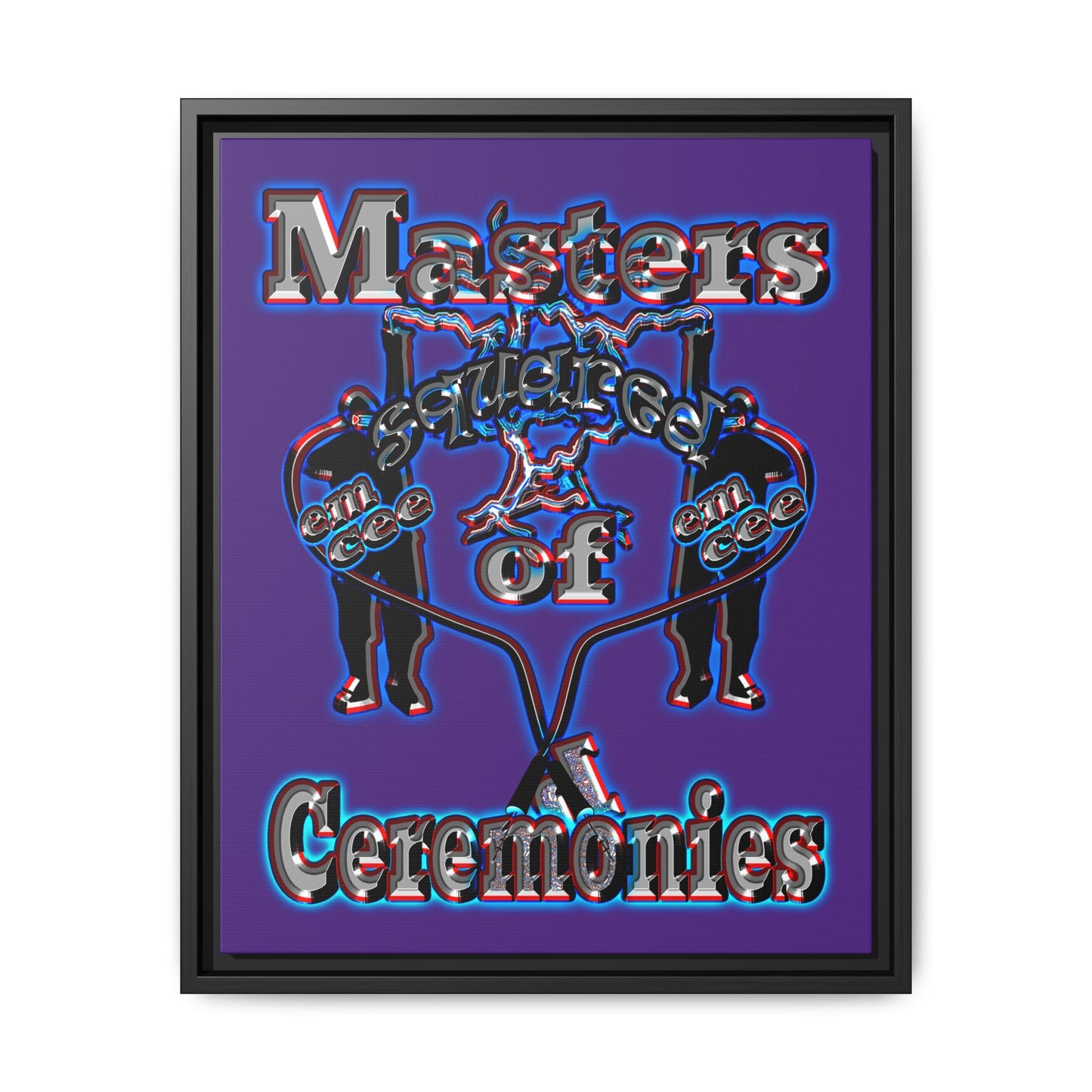 em cee squared - framed canvas art (purple)