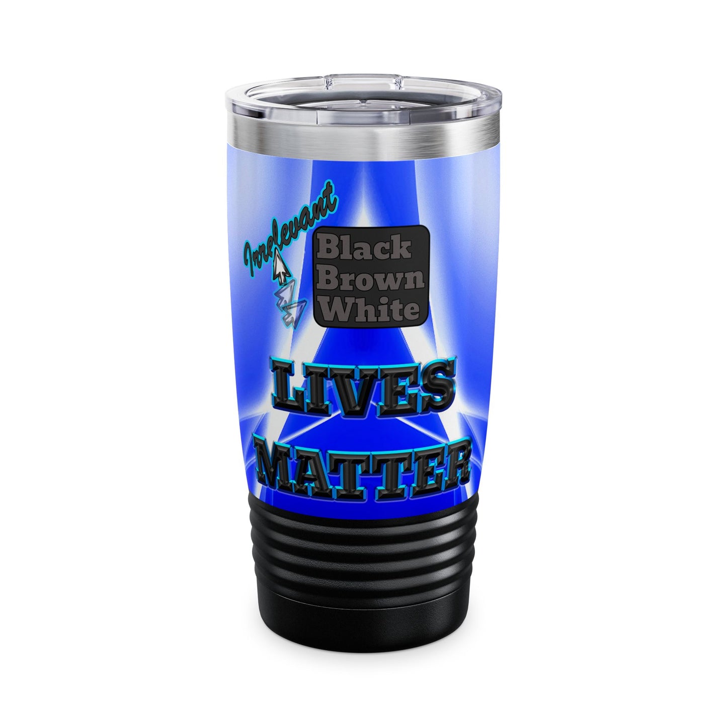 irrelevant - Ringneck Tumbler, 20oz (blue-white wave)
