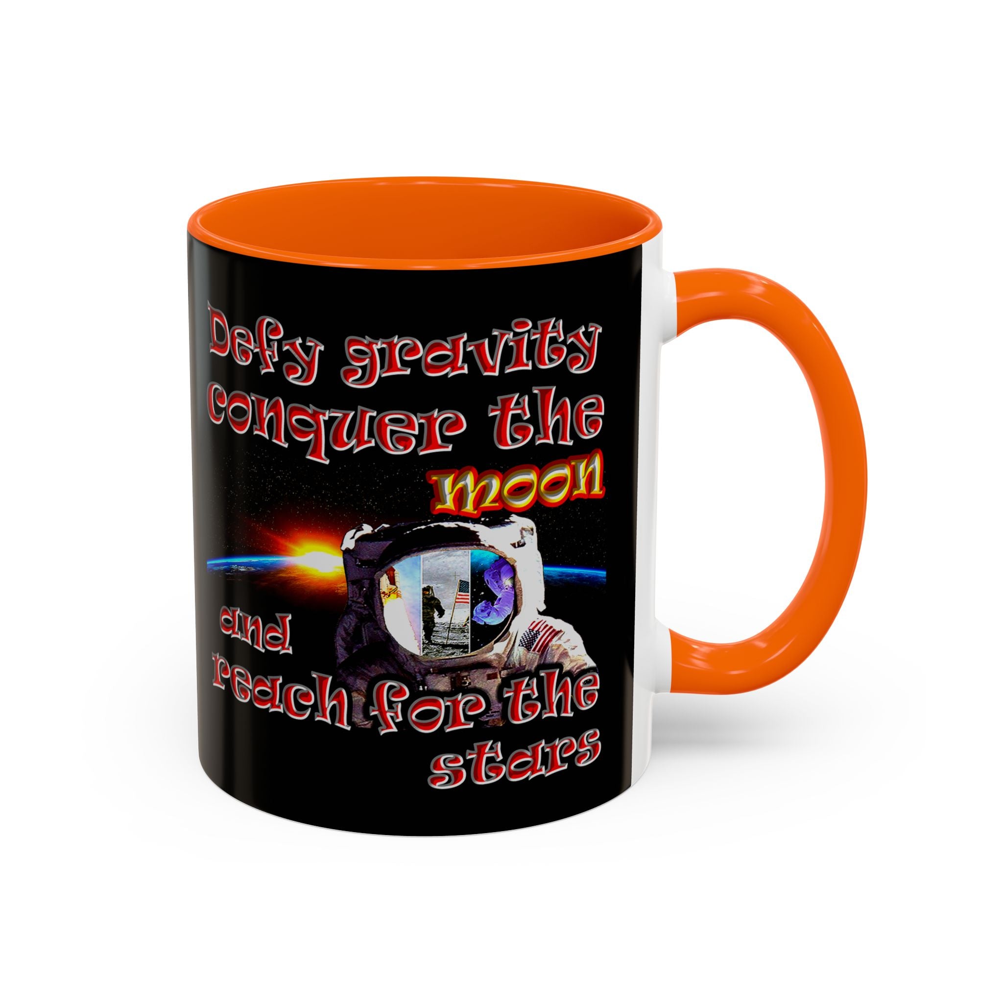 defy conquer reach - Accent Mug (black)