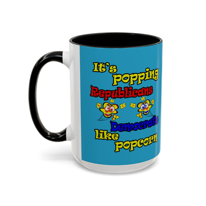 popping like popcorn - Accent Mug (turquoise)