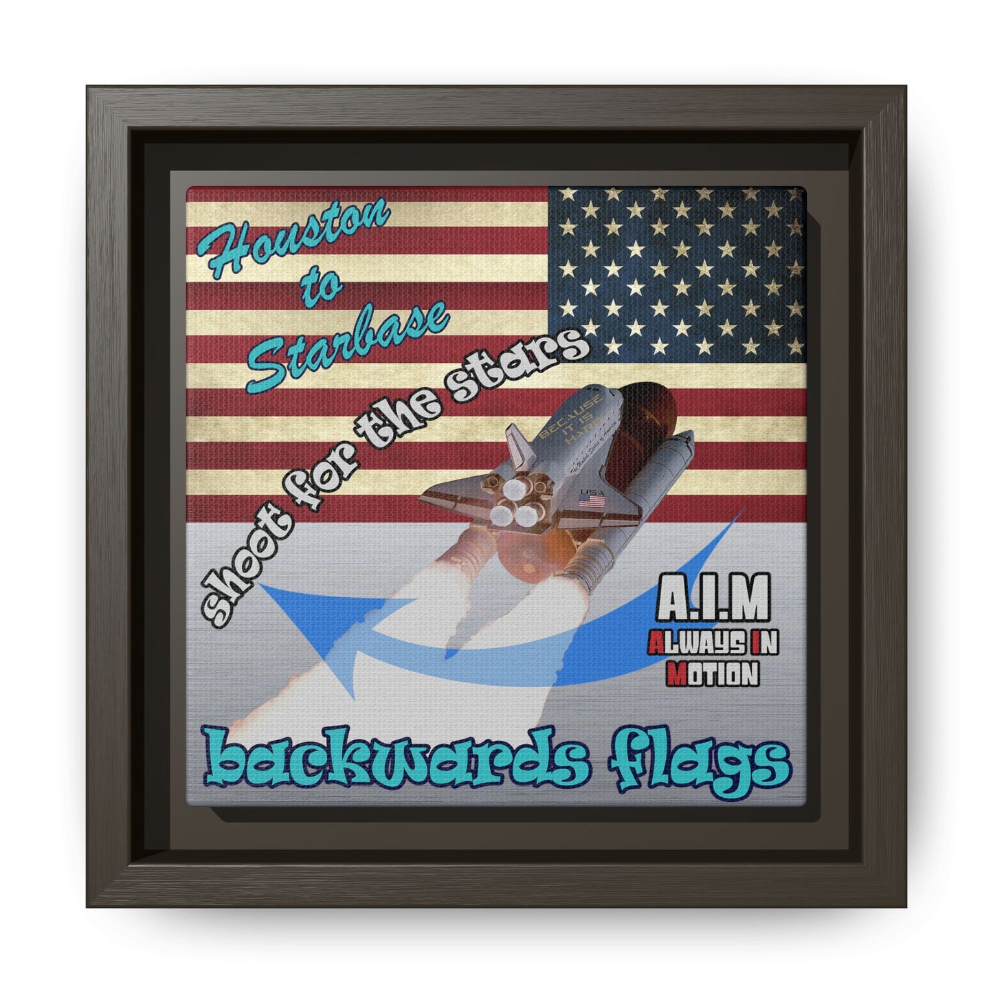 shoot for the stars - framed canvas art (brushed nickel)