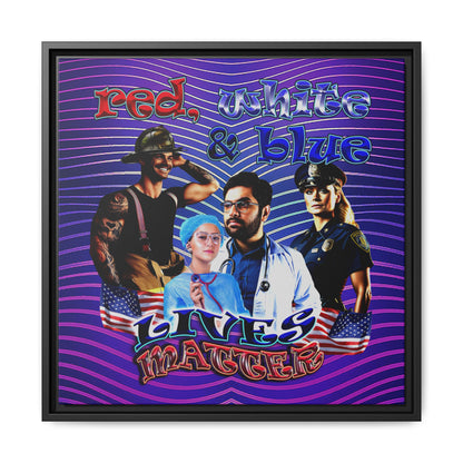 rw&b lives matter - framed canvas art (purple wave)