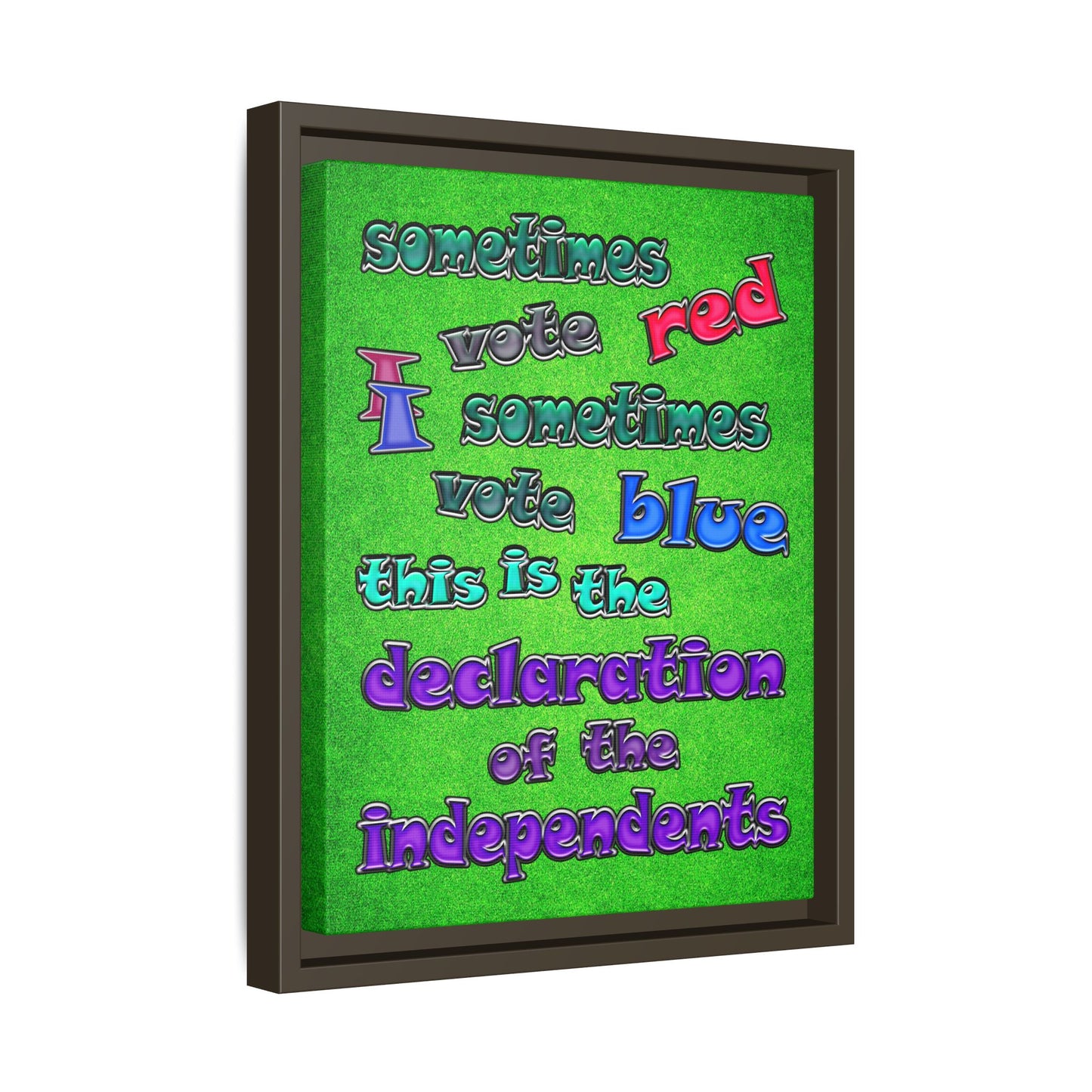 declaration of the independents - framed canvas art (green turf)