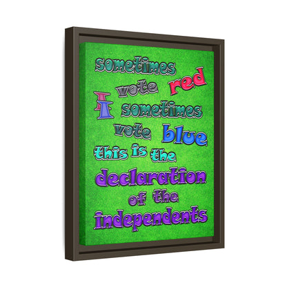 declaration of the independents - framed canvas art (green turf)