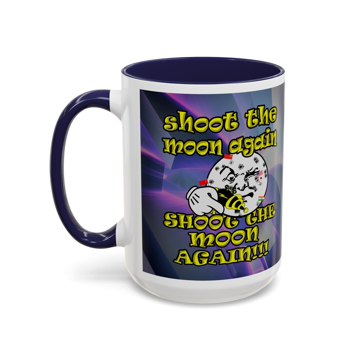 shoot the moon again - Accent Mug (grey-pink wave)