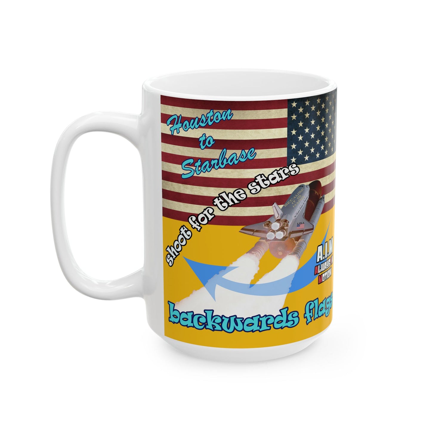 shoot for the stars - White Mug (yellow)