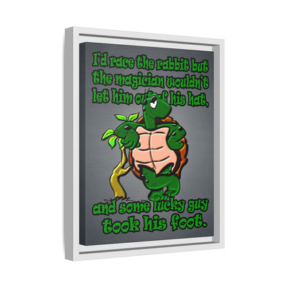 turtle race - framed canvas art (grey-light grey)