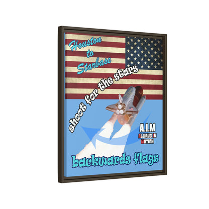shoot for the stars - framed canvas art (light blue)