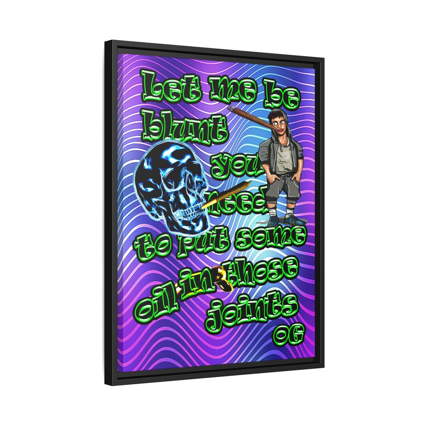 og - framed canvas art (purple wave)