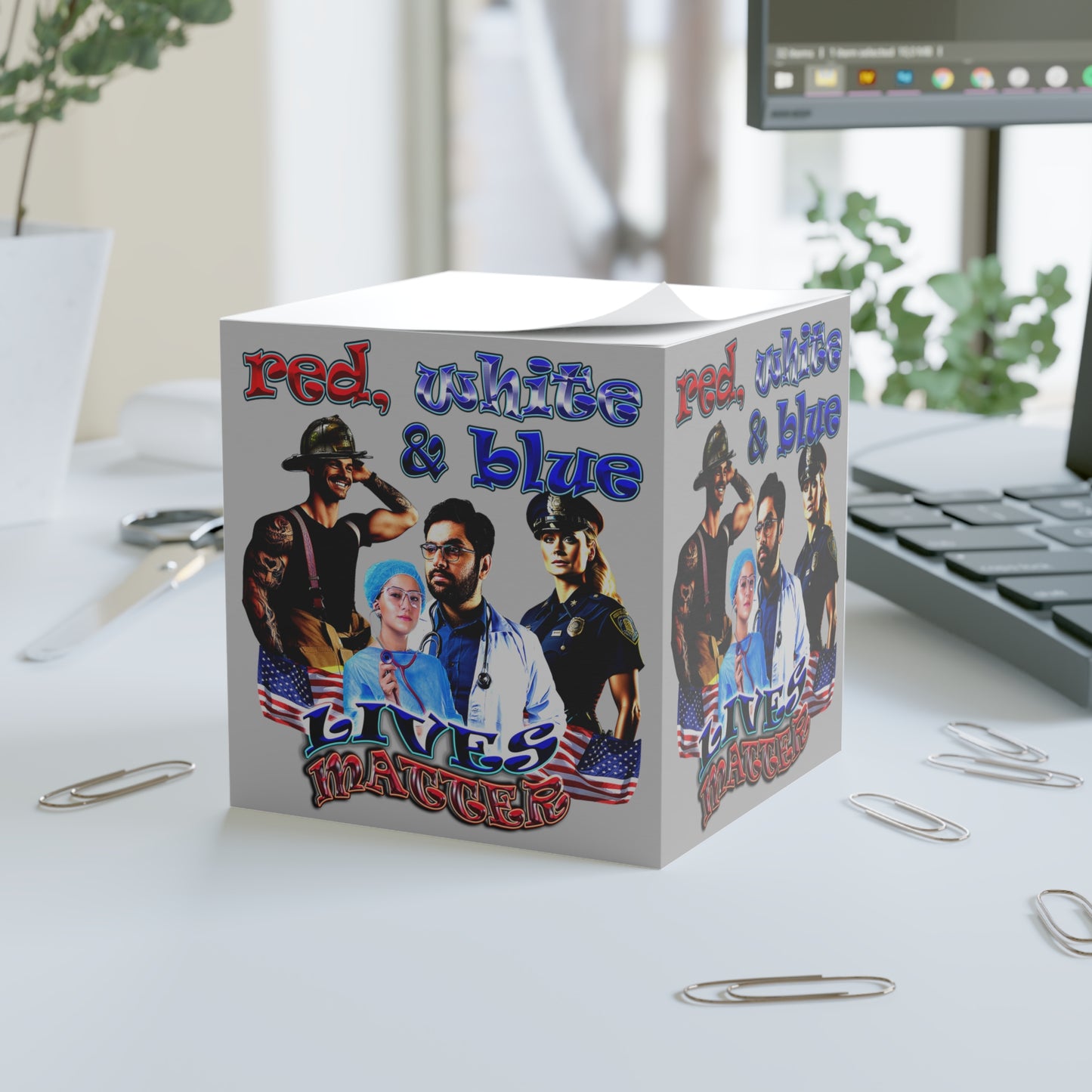 rw&b lives matter - note cube (light grey)