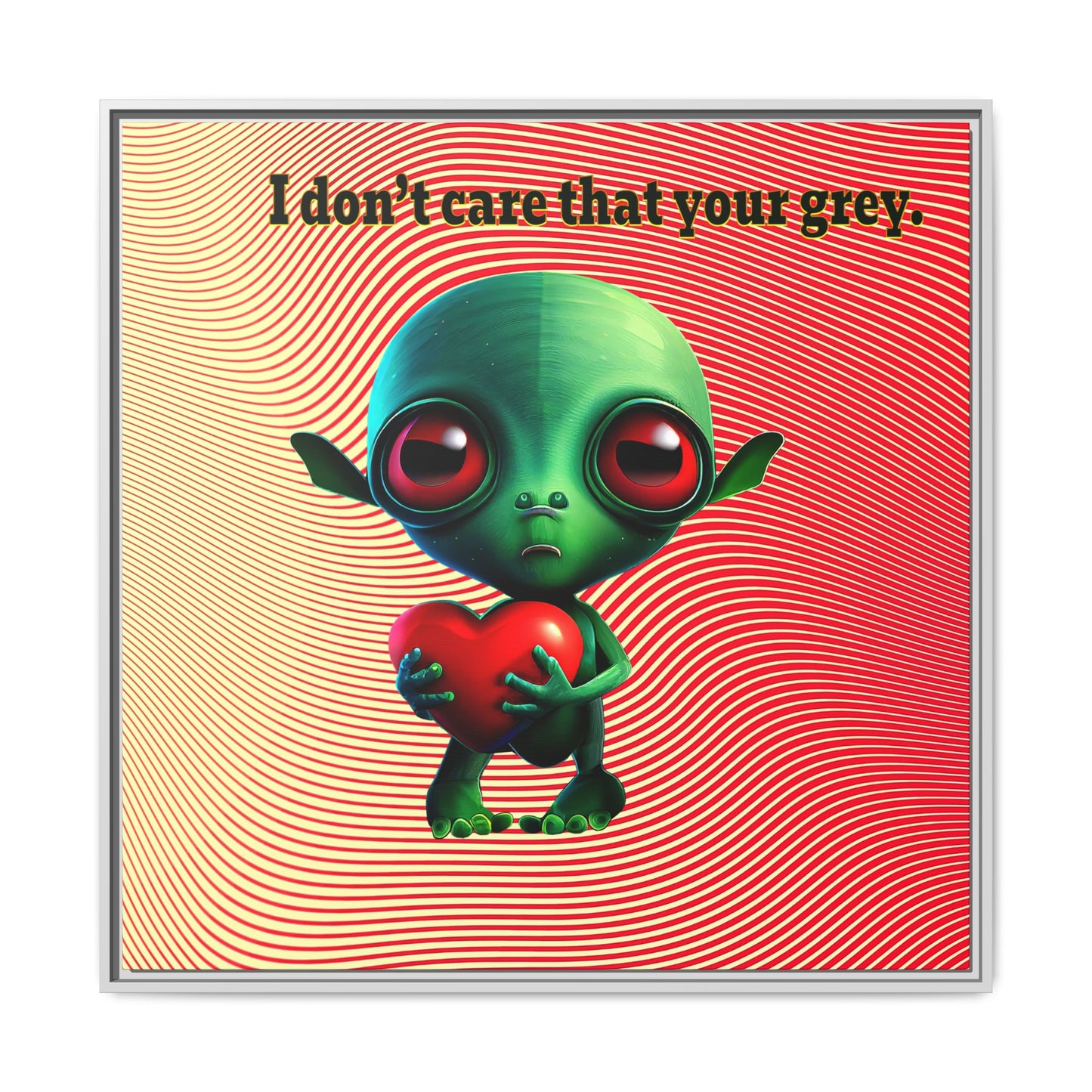 I don't care that your grey - framed canvas art (yellow-orange wave)